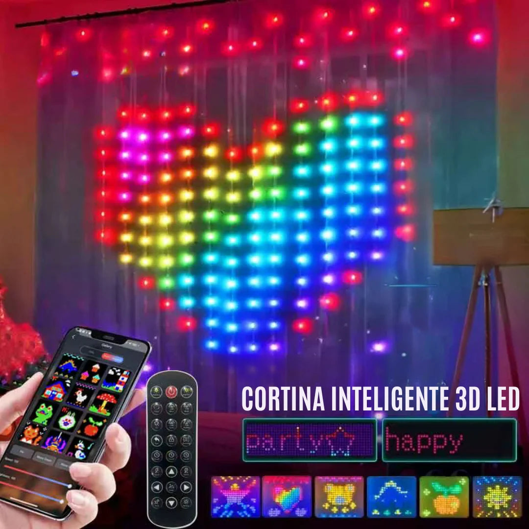 CORTINA INTELIGENTE 3D LED